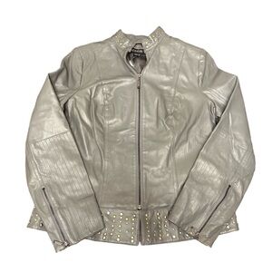 BRADLEY Bayou Gray Leather Jacket NWT XS